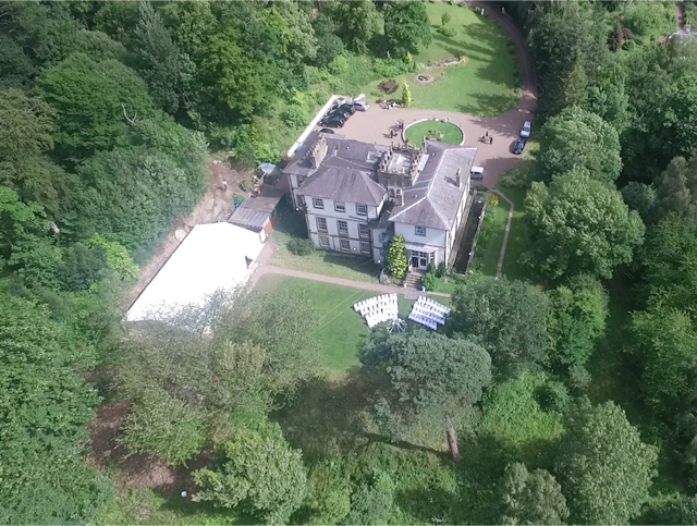Aerial View of a Kirkhill Wedding